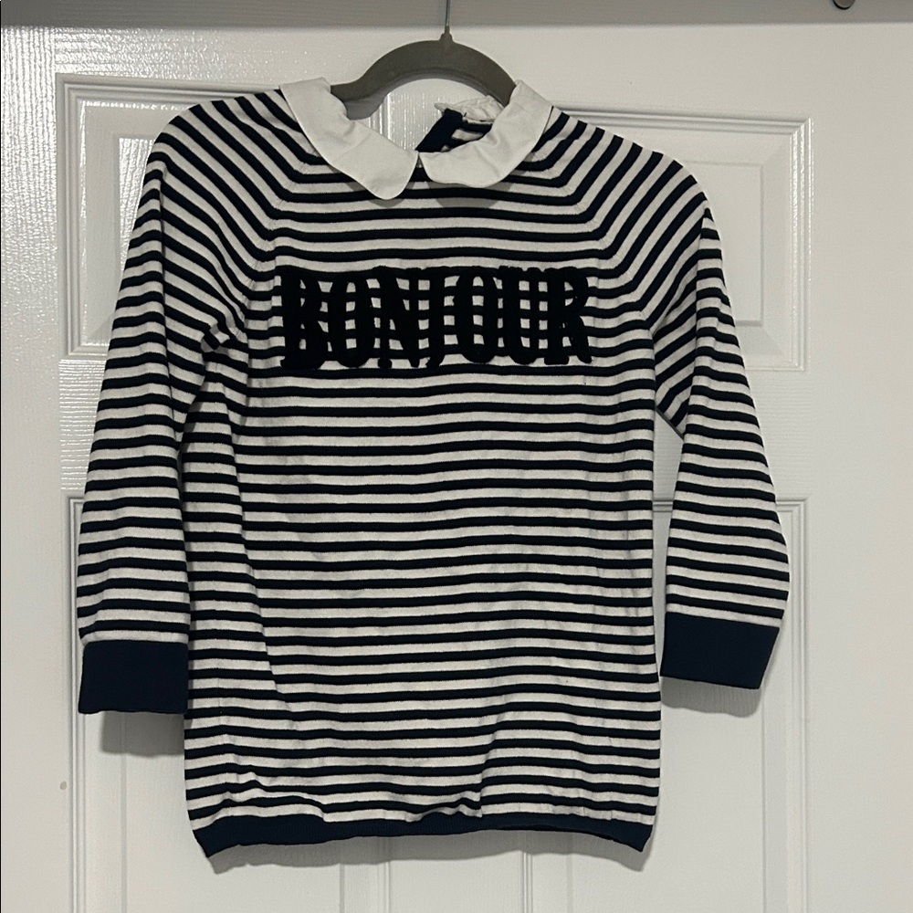 Kookai Navy Blue and White sweater